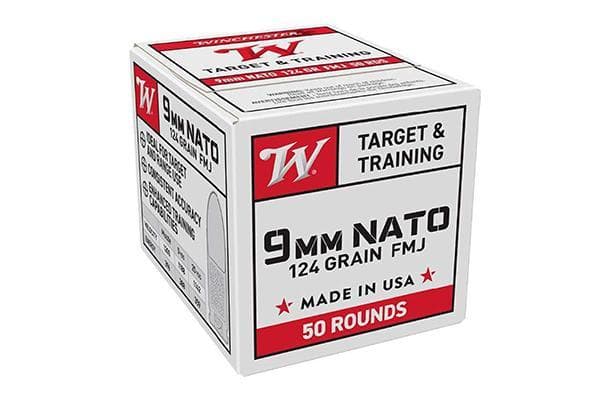 Winchester USA Target & Training Handgun Ammunition 9mm Luger 124 gr. FMJ 50 RD