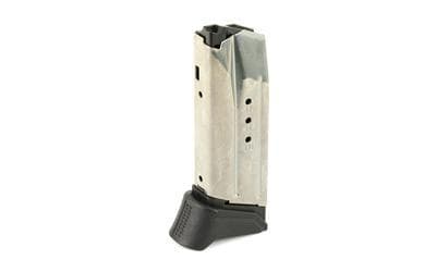 Ruger, Magazine, 9MM, 10 Rounds, Fits Ruger American Compact, with Extended Floor Plate, Nickel Finish