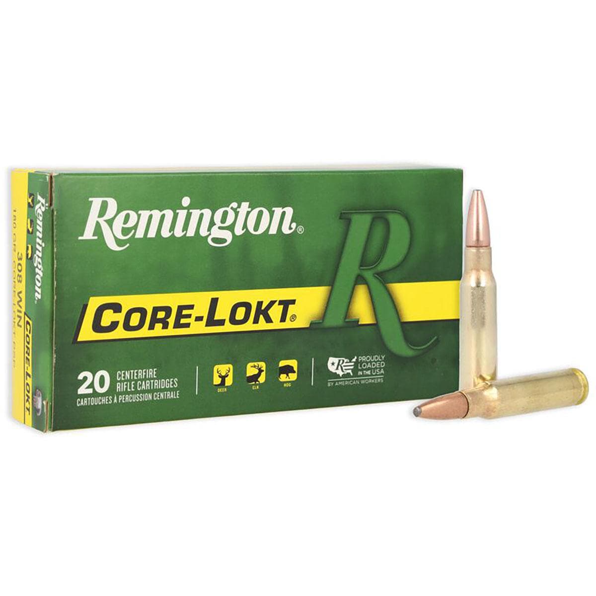 Remington Core-Lokt 308 Winchester 180gr Pointed Soft Point 20/Box