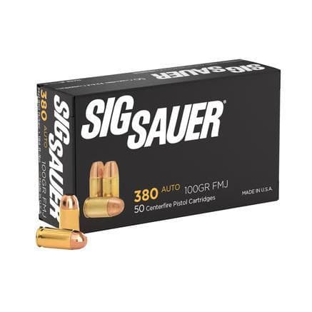 Sig Elite Performance Handgun Ammunition .380 ACP 100 gr FMJ
