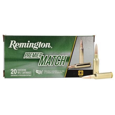 REMINGTON PREMIER MATCH RIFLE AMMO 224 VALKYRIE 90 GR. MATCHKING BTHP 20 RD.