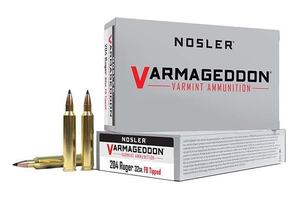 NOSLER VARMAGEDDON RIFLE AMMUNITION 204 RUGER 32 GR. VG FBT 20 RD.