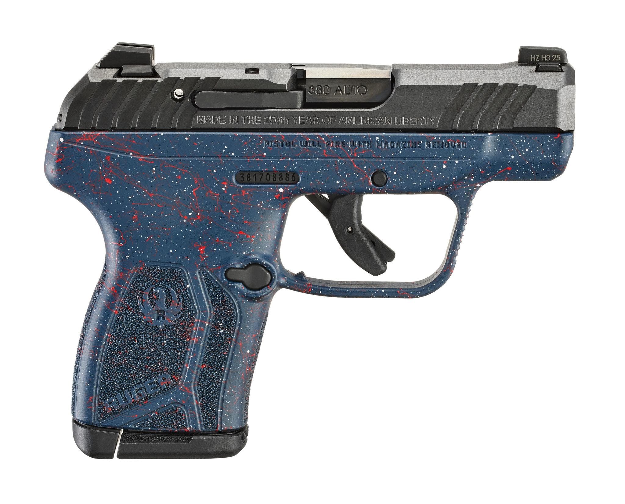 Ruger LCP MAX 250TH 380ACP BLK/BLUE