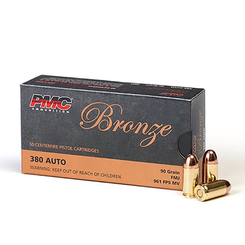 PMC Bronze, .380 Auto , 90 Grain, FMJ, 50/box