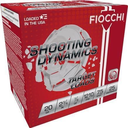 Fiocchi Shooting Dynamics Shotshells 20ga 2-3/4in 7/8 oz #7.5 1210 fps