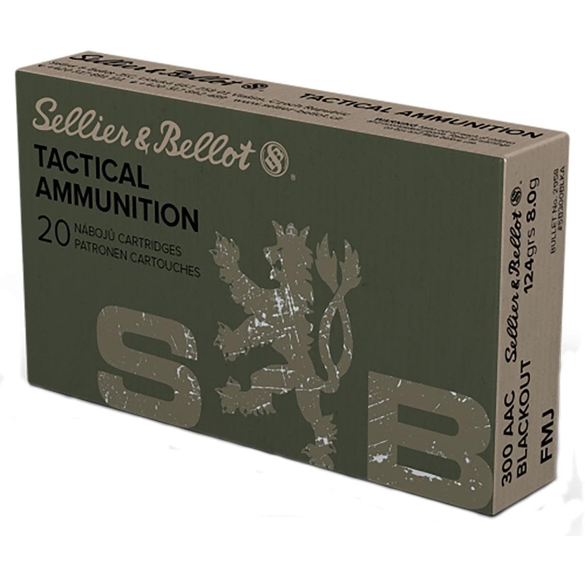 Seller & Bellot Tactical 300 AAC Blackout 124gr Full Metal Jacket 20/Box