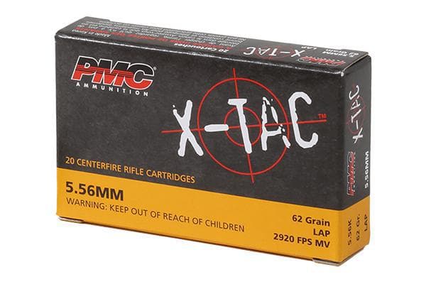 PMC X-TAC RIFLE AMMO 5.56 NATO FMJBT LAP 62 GR. 20 RD