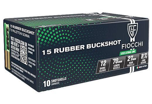 Fiocchi 12GA 2.75″ 15-PELLET RUBBER BUCK 10RD 25BX/CS