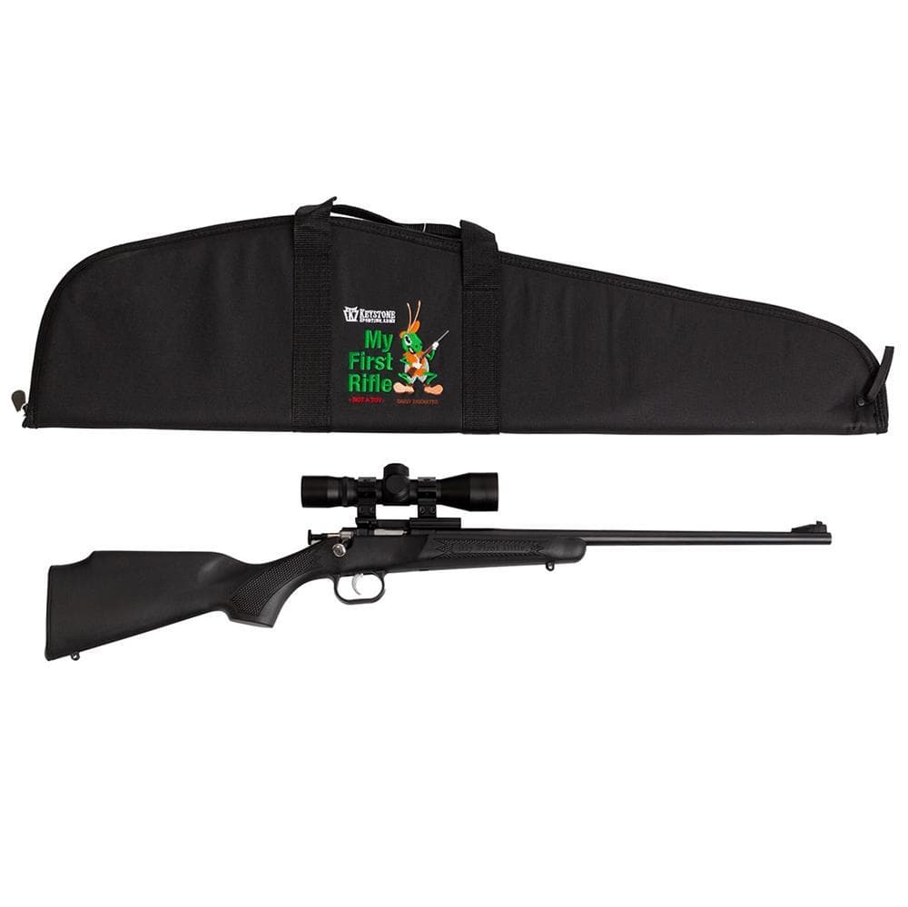 CRICKETT 22LR BL/BLK SCP/CASE BLACK SYNTHETIC STOCK 22 LR