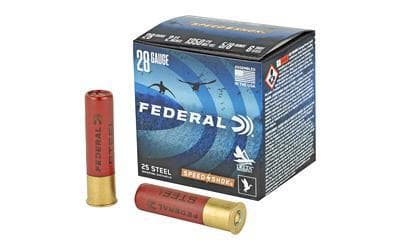 Federal, Speed-Shok Hight Velocity Steel Shot, 28 Gauge 2.75″, #6, Steel Shot, 25 Round Box