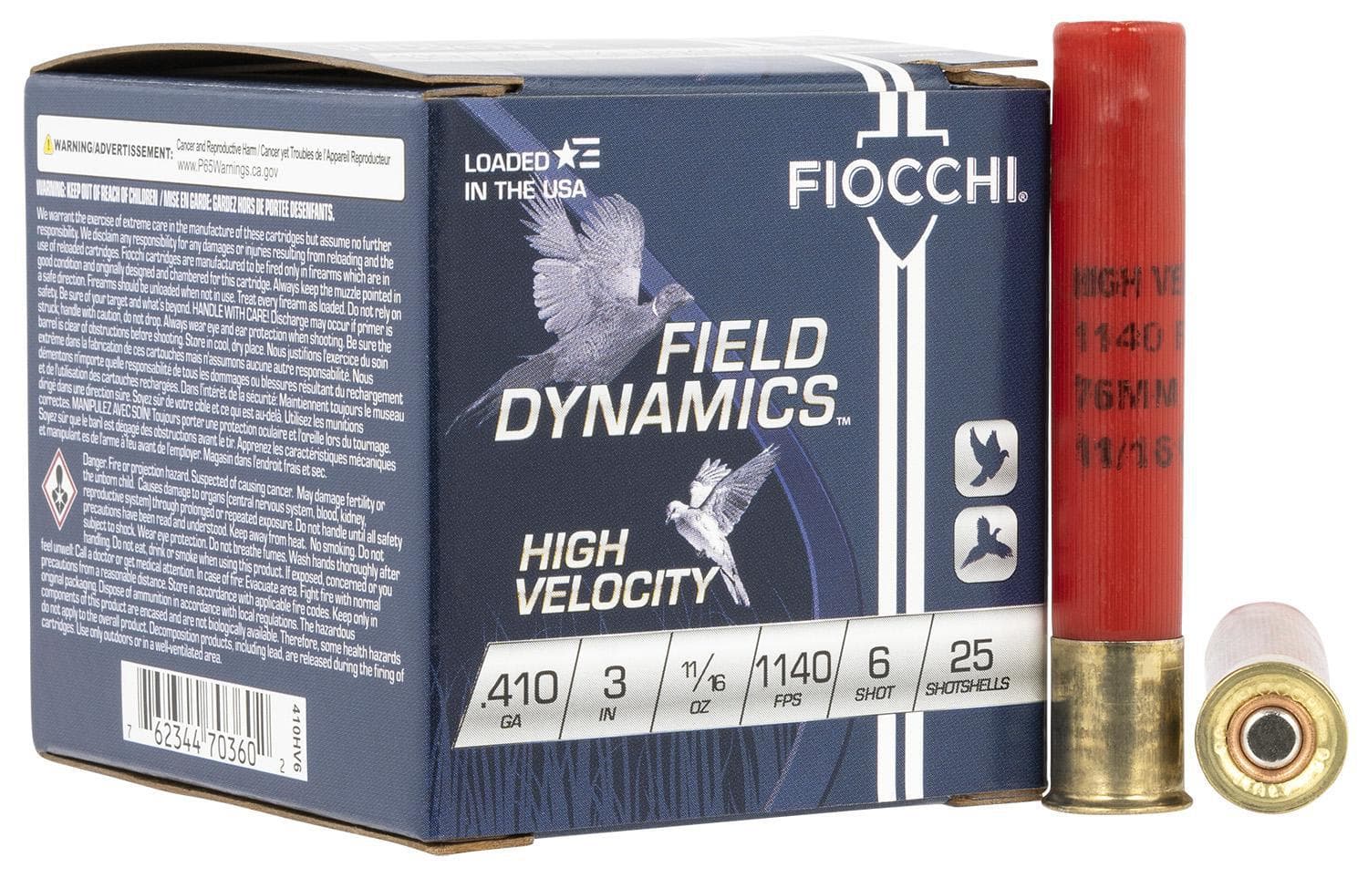 Fiocchi 410HV6 Field Dynamics High Velocity 410Gauge 3″ 11/16oz 6Shot