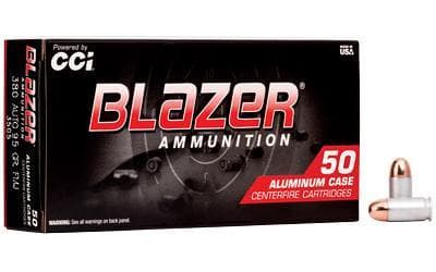 CCI Blazer Ammunition, Blazer, 380ACP, 95 Grain, Full Metal Jacket, 50 Round Box