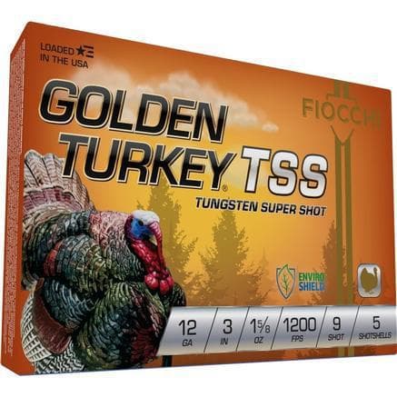 Fiocchi Golden Turkey Tungsten TSS Shotshells 12ga 3″ 1-5/8oz 1200 fps #9 5/ct