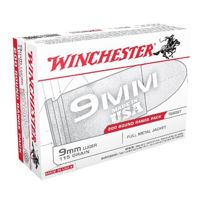 WINCHESTER USA White Box 9mm Luger 115gr FMJ 200/Box