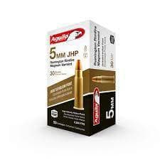 Aguila 5mm Remington Rimfire Magnum Ammunition 50 Rounds JHP 30 Grain High Velocity Brass Cased