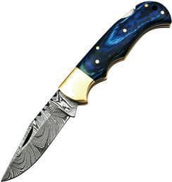 Lock back Damascus Blue