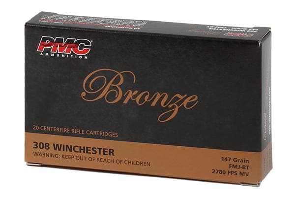 PMC Bronze RIFLE AMMO 308 WIN FMJ BT 147 GR. 20 RD.