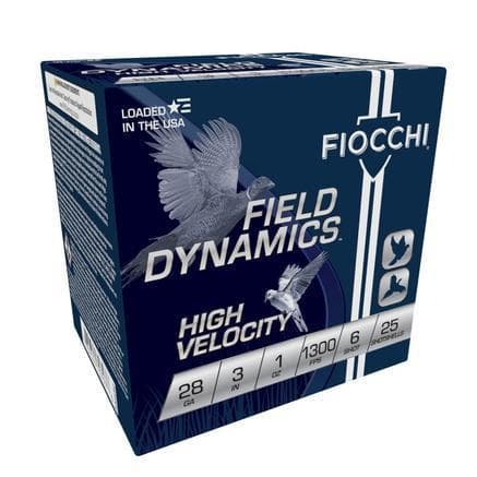 Fiocchi High Velocity Shotshells 28 ga 3″ 1 oz 1300 fps #6 25/ct