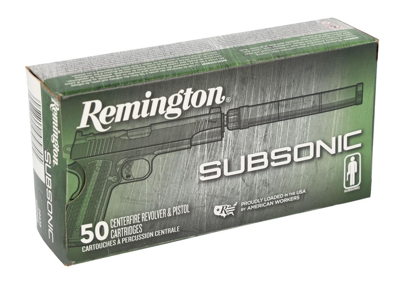 Remington Ammunition 28435 Subsonic 9mmLuger 147gr Flat Nose
