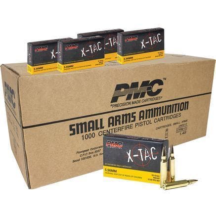 PMC X-Tac 5.56X45 NATO 55 gr FMJBT 3120 fps 1000/ct